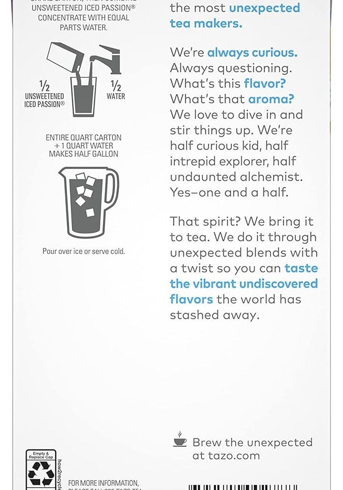 TAZO Unsweetened Iced Passion Herbal Tea Concentrate - Image 2
